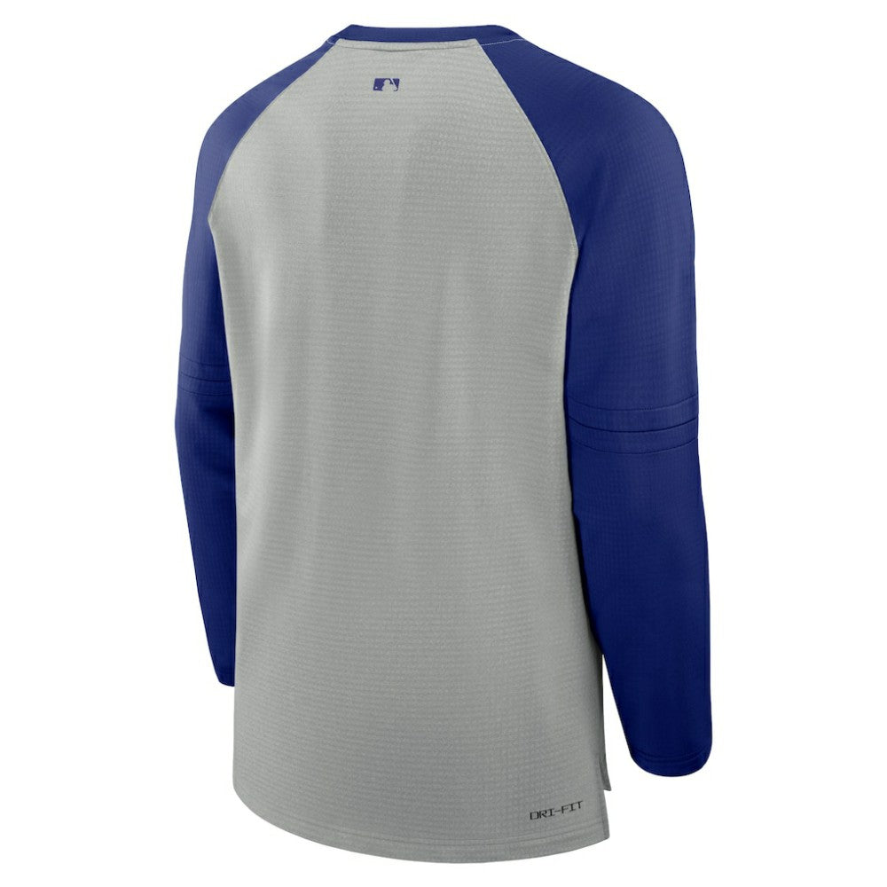 Texas Rangers Authentic Collection Game Time Raglan Performance Long Sleeve T-Shirt - Heather Gray/Royal | Nike