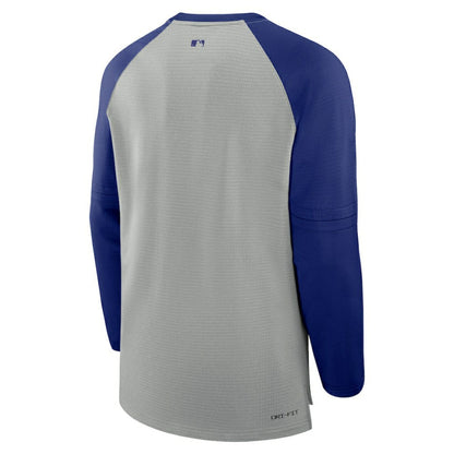 Texas Rangers Authentic Collection Game Time Raglan Performance Long Sleeve T-Shirt - Heather Gray/Royal | Nike