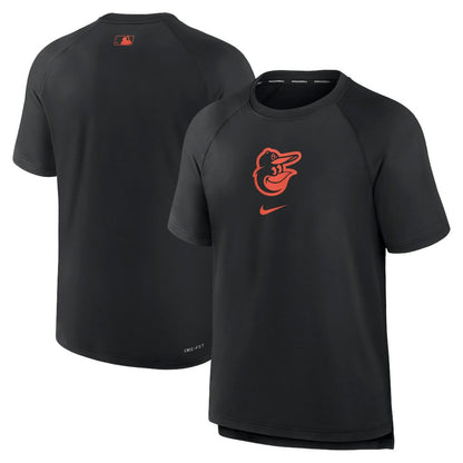 Baltimore Orioles Authentic Collection Pregame Raglan Performance T-Shirt - Black | Nike