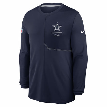 Dallas Cowboys Sideline Coach UV Dri-FIT Long Sleeve Shirt - Navy | Nike discount