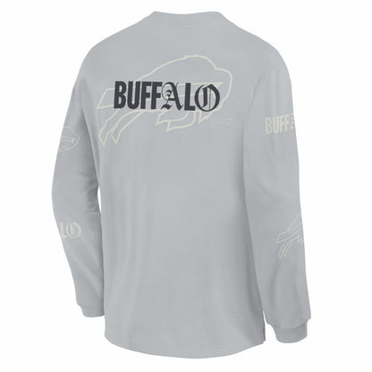 Buffalo Bills Oversized Type Play Long Sleeve T-Shirt - Gray cheap