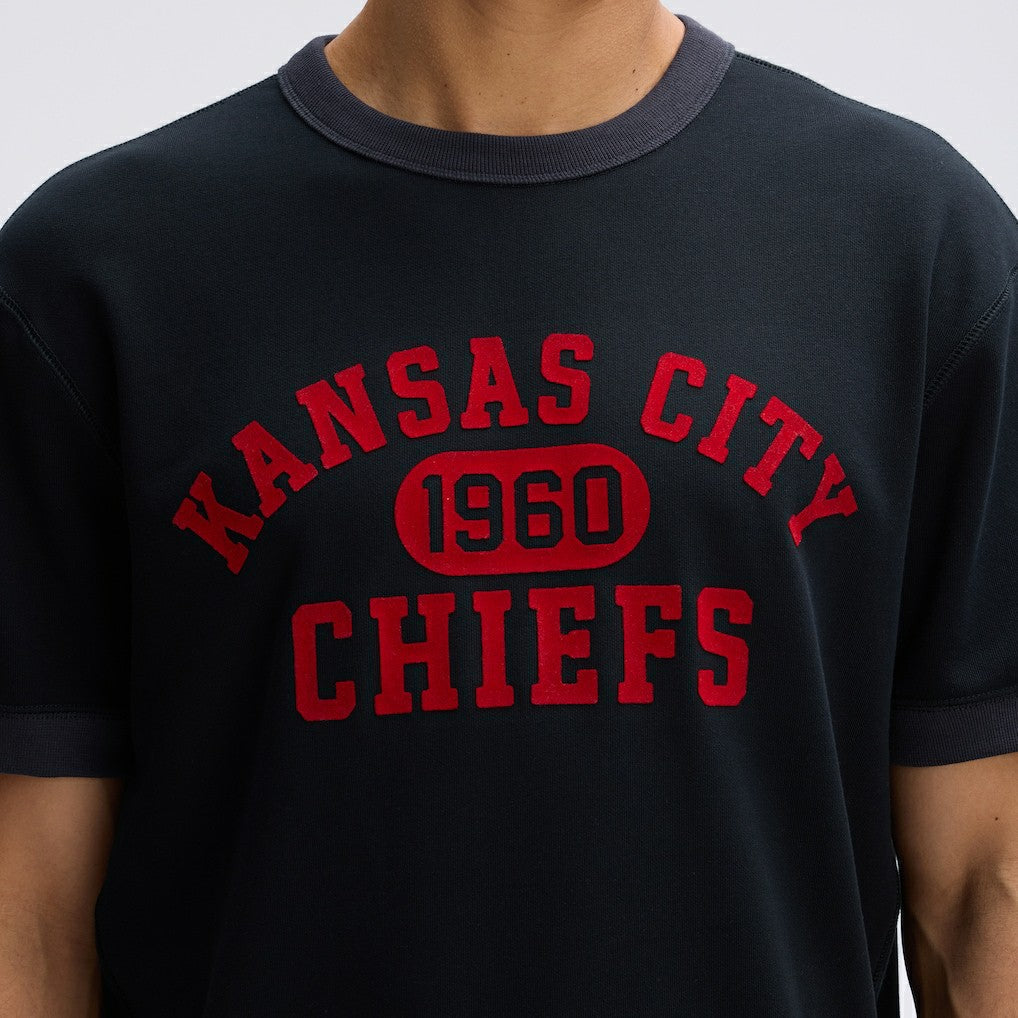 Kansas City Chiefs IconicFleece Short Sleeve Sweatshirt - Black online