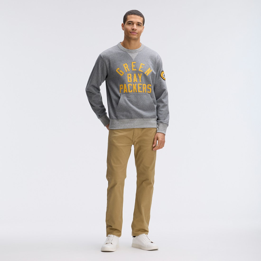 Green Bay Packers IconicFleece Pocket Sweatshirt - Athletic Heather Gray for sale