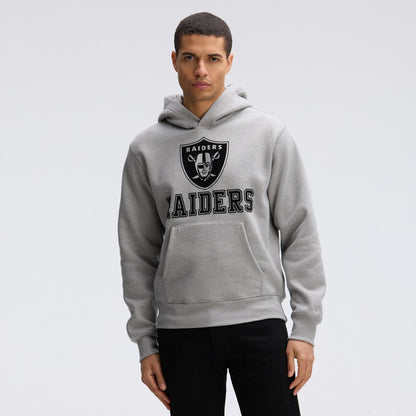 Las Vegas Raiders IconicFleece Flocked Hoodie - Heather Gray sale