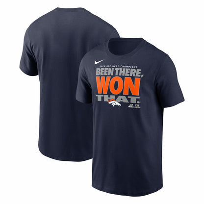 Denver Broncos 2025 AFC West Division Champions Locker Room Trophy Collection T-Shirt - Navy | Nike for sale