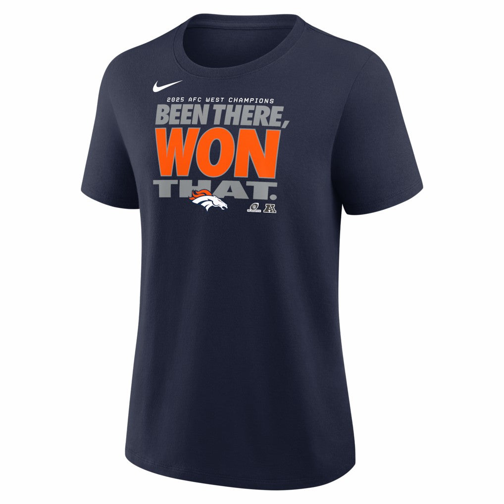 Denver Broncos Women's 2025 AFC West Division Champions Locker Room Trophy Collection T-Shirt - Navy | Nike online