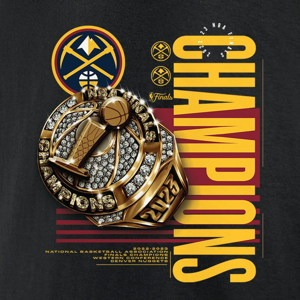 Denver Nuggets 2023 NBA Finals Champions Slam Bling Ring T-Shirt - Black | Fanatics outlet