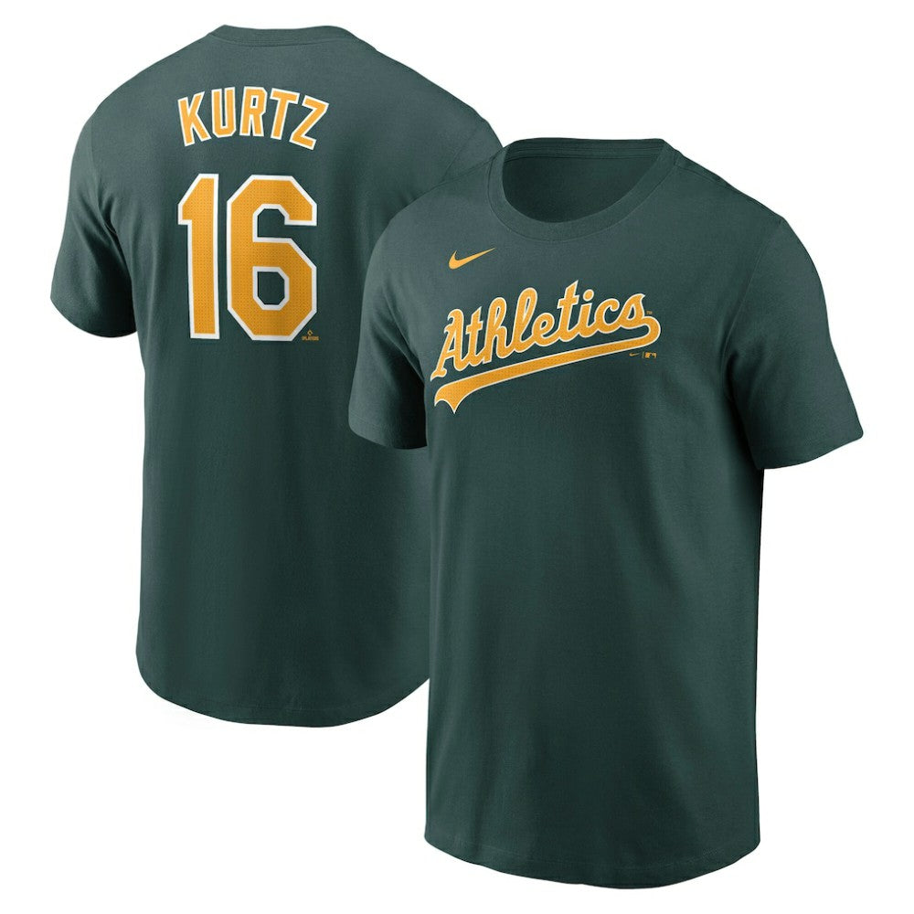 Nick Kurtz Athletics Fuse Name & Number T-Shirt - Green | Nike