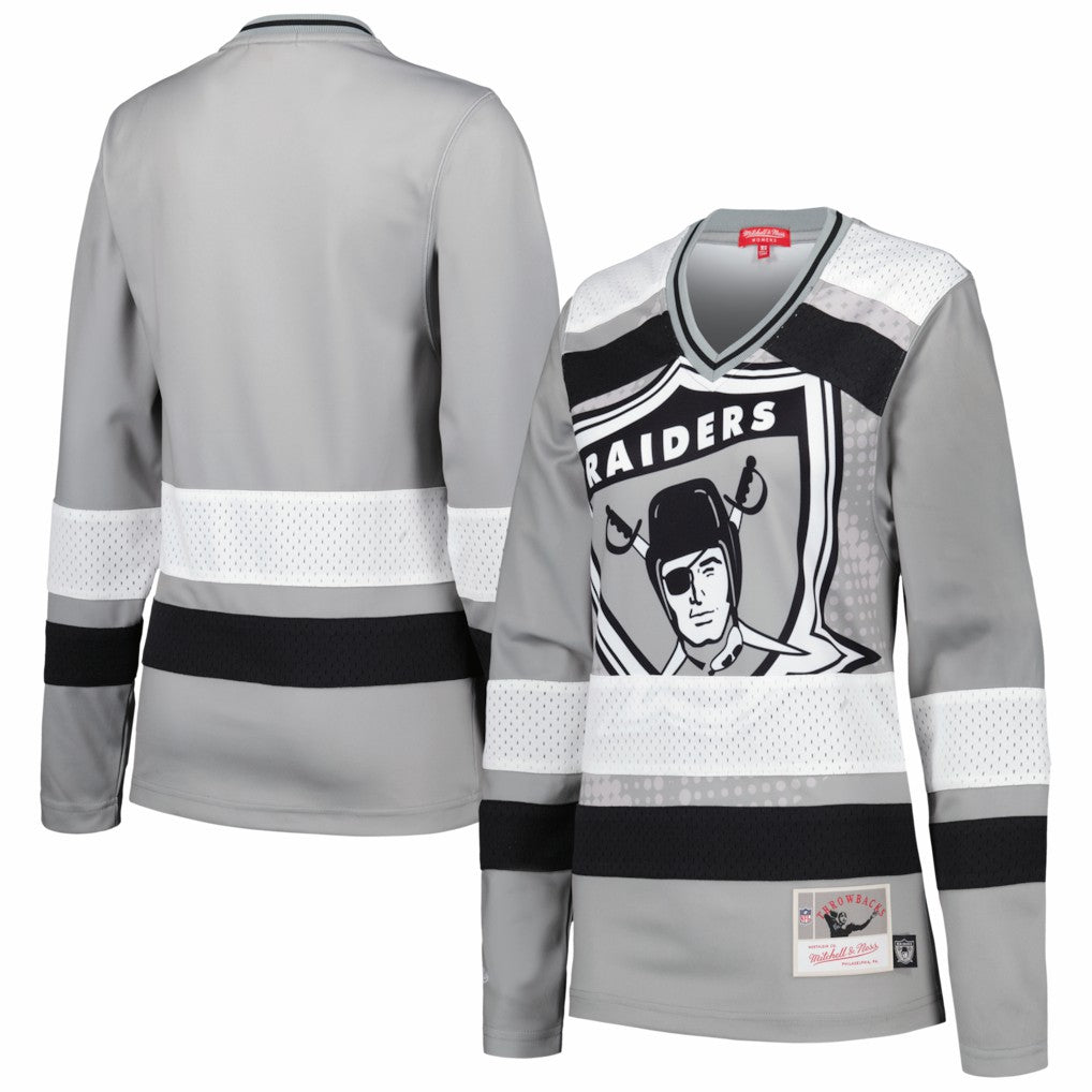 Las Vegas Raiders Women's Big Face 7.0 Long Sleeve Jersey T-Shirt - Silver online