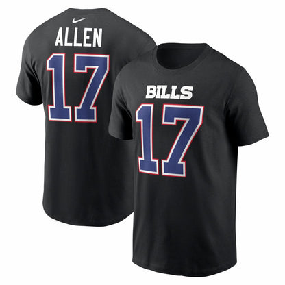 Josh Allen Buffalo Bills Carbon Name & Number T-Shirt - Black | Nike outlet