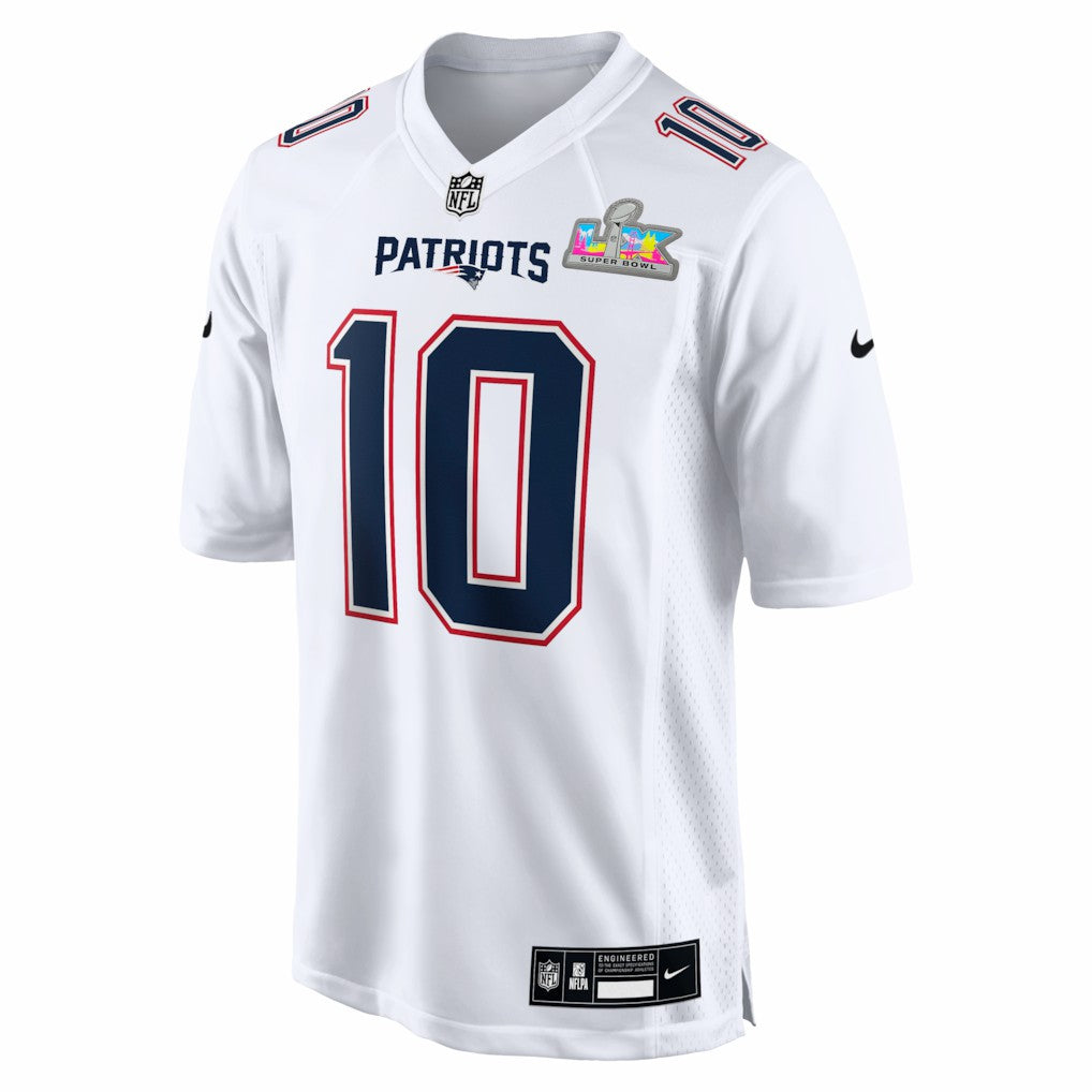 Drake Maye New England Patriots Super Bowl LX Patch Tundra Fashion Game Jersey - White | Nike outlet