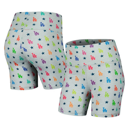 Los Angeles Dodgers Terez Women's TLC Rainbow Shorts - Gray