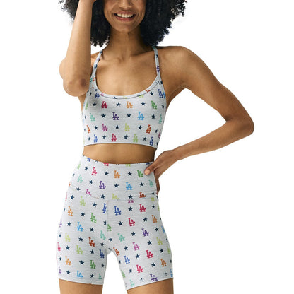 Los Angeles Dodgers Terez Women's TLC Rainbow Shorts - Gray