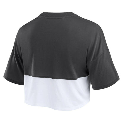 Atlanta Falcons Women's Boxy Color Split Cropped T-Shirt - Black/White online