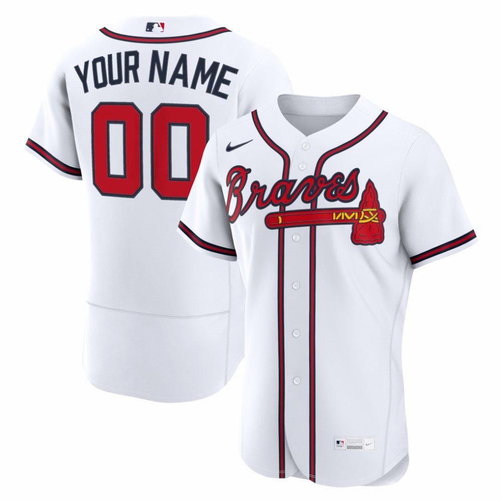 Atlanta Braves Home Authentic Custom Jersey - White | Nike