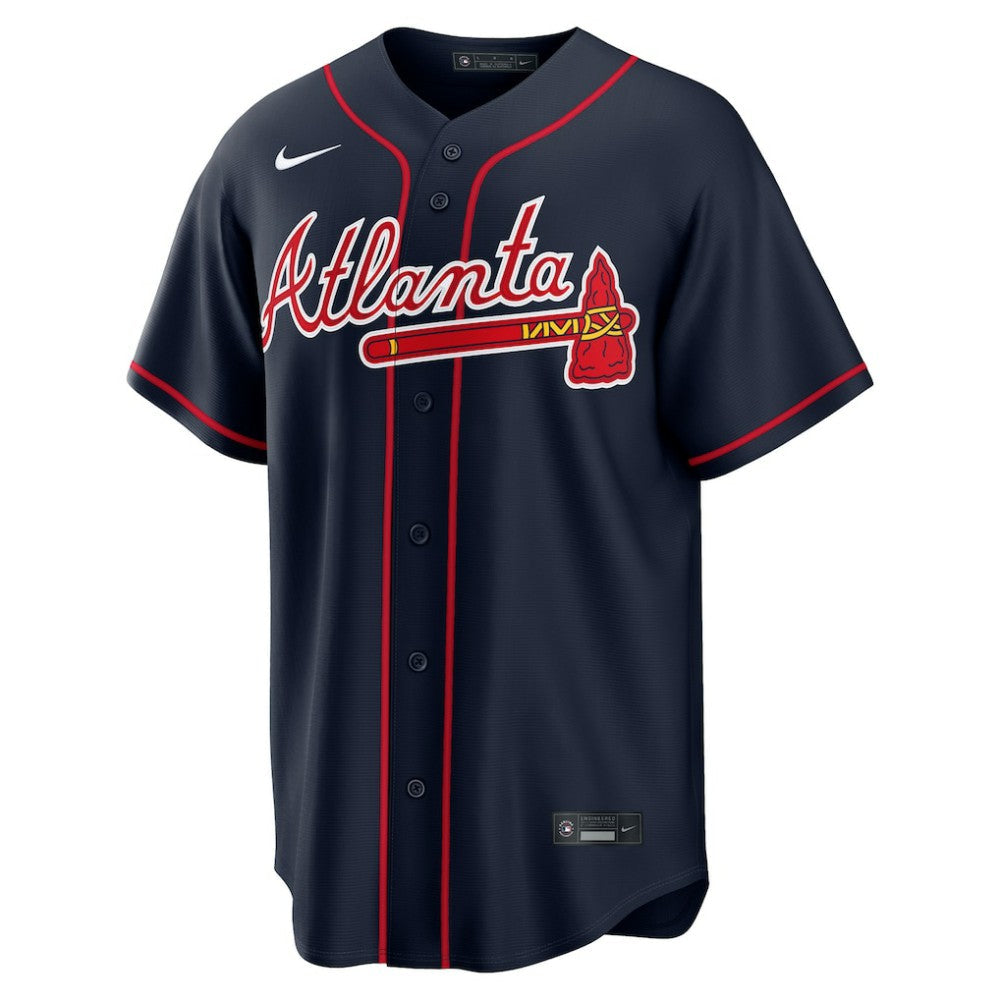 Atlanta Braves Alternate Replica Custom Jersey - Navy | Nike