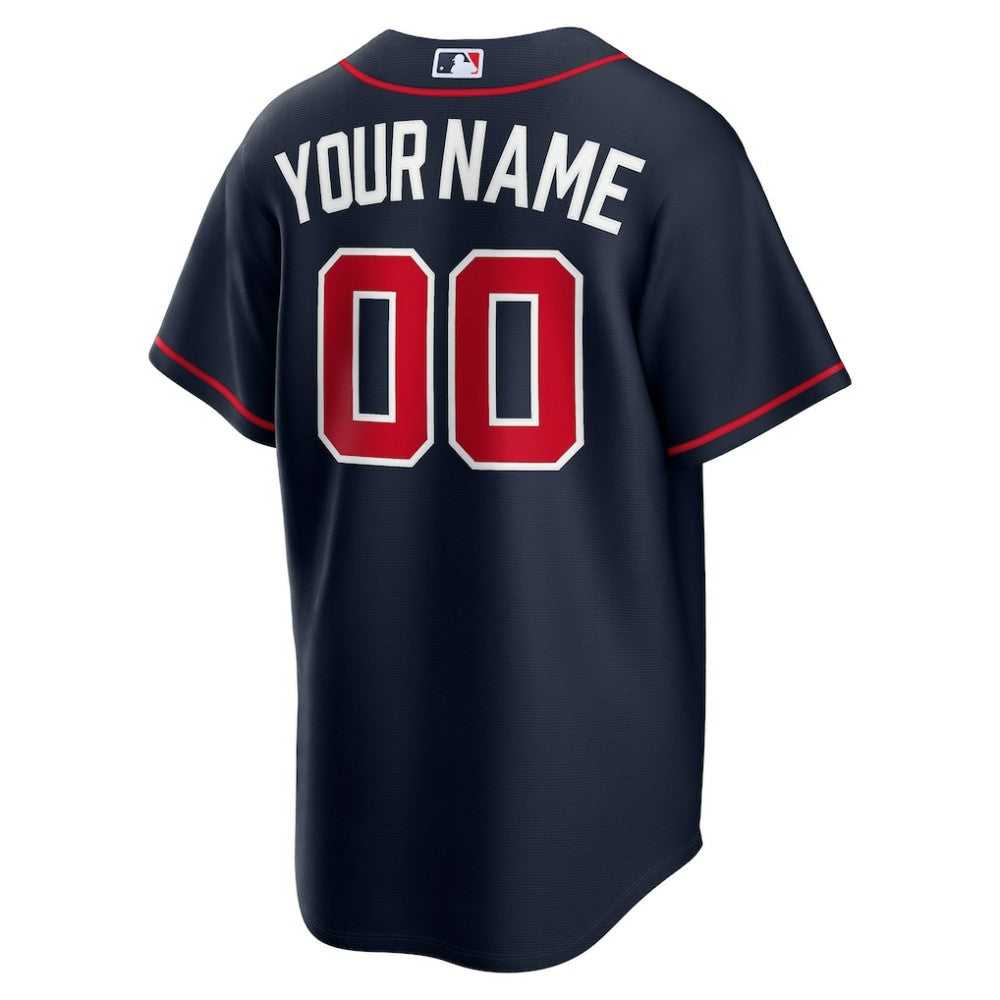 Atlanta Braves Alternate Replica Custom Jersey - Navy | Nike