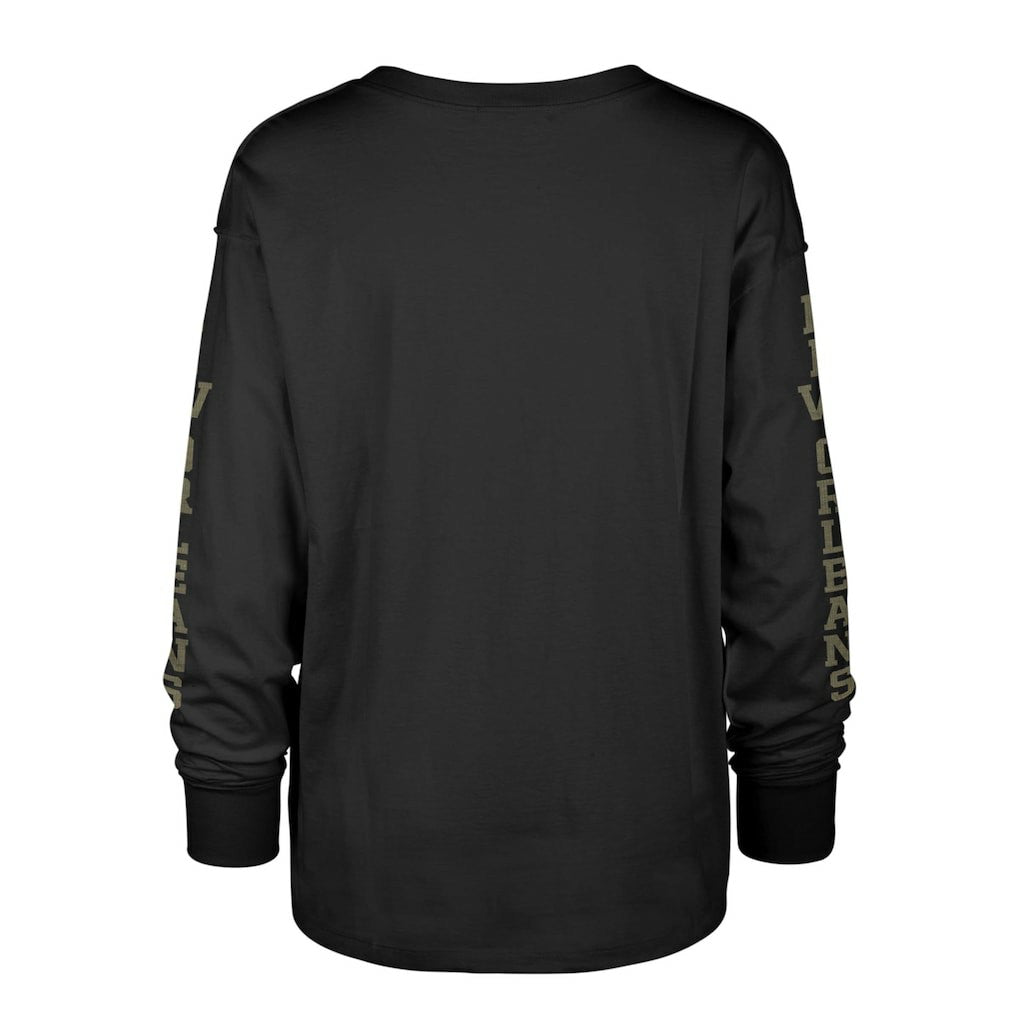 New Orleans Saints '47 Women's Tom Cat Lightweight Long Sleeve T-Shirt - Black discount