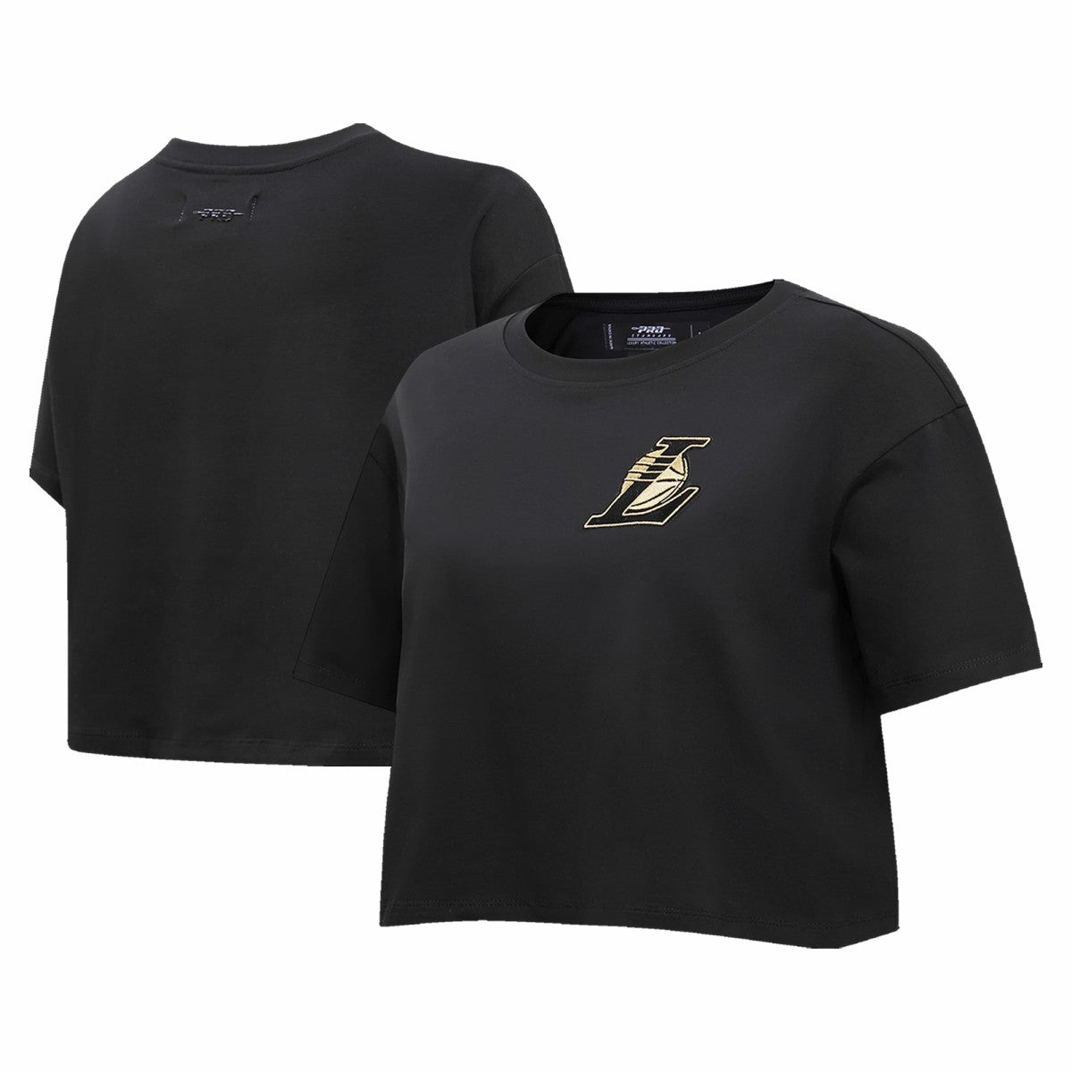 Los Angeles Lakers Pro Standard Women's Holiday Glam Boxy T-Shirt - Black on sale
