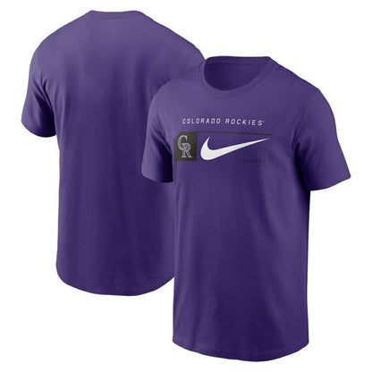 Colorado Rockies Team Swoosh Lockup T-Shirt - Purple | Nike