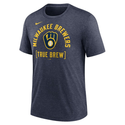 Milwaukee Brewers Swing Big Tri-Blend T-Shirt - Heather Navy | Nike