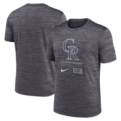 Colorado Rockies Large Logo Velocity T-Shirt - Black | Nike