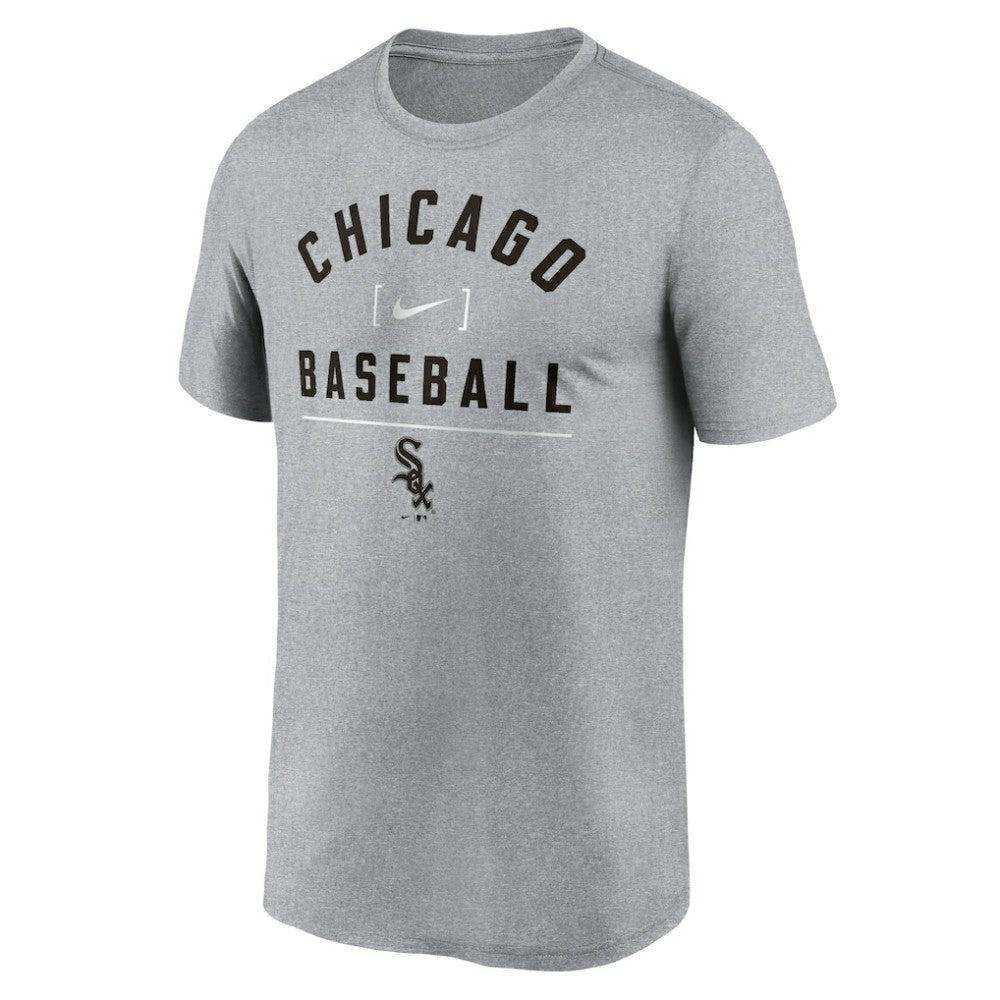 Chicago White Sox Arch Baseball Stack Performance T-Shirt - Heather Charcoal | Nike
