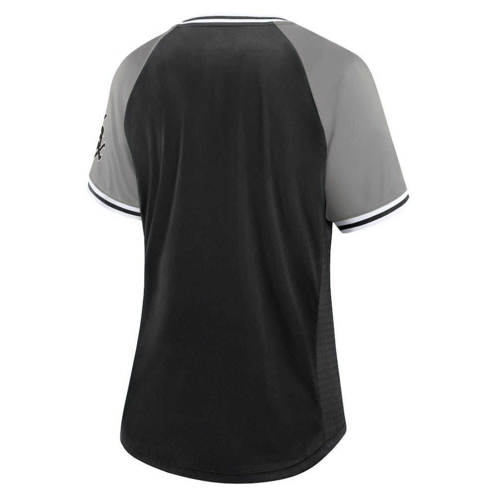 Chicago White Sox Women's Glitz & Glam League Diva Raglan V-Neck T-Shirt - Black