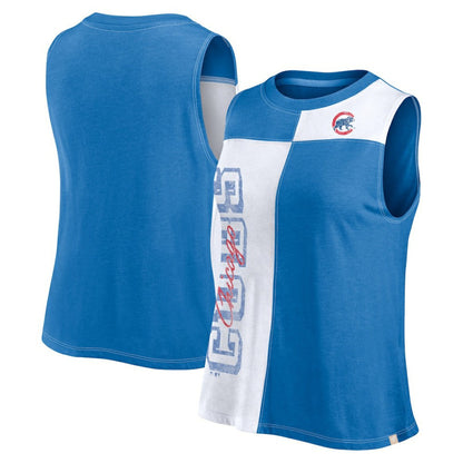 Chicago Cubs Women's Color-Block Tank Top - Royal/White