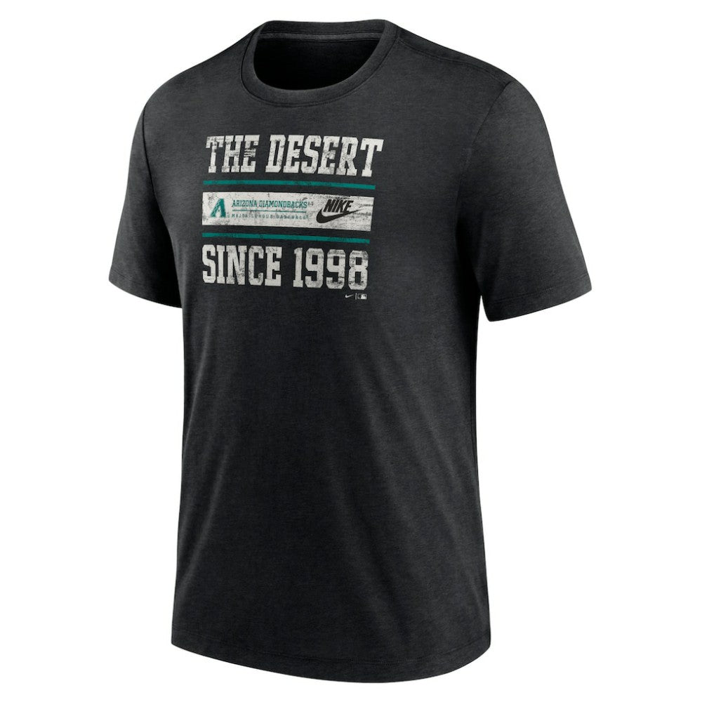 Arizona Diamondbacks Cooperstown Collection Local Stack Tri-Blend T-Shirt - Heather Black | Nike