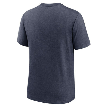 Chicago Cubs Cooperstown Collection Local Stack Tri-Blend T-Shirt - Heather Navy | Nike