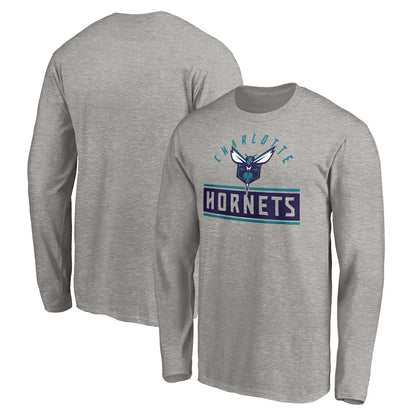 Charlotte Hornets Team Arch Knockout Long Sleeve T-Shirt - Heather Gray on sale