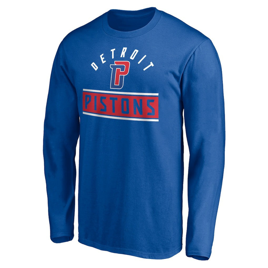 Detroit Pistons Team Arch Knockout Long Sleeve T-Shirt sale - Blue shop