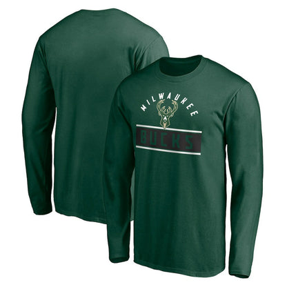 Milwaukee Bucks Team Arch Knockout Long Sleeve T-Shirt - Hunter Green shop