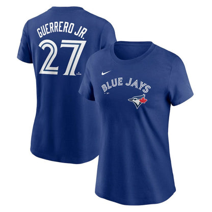 Vladimir Guerrero Jr. Toronto Blue Jays Women's Cooperstown Collection Fuse Name & Number T-Shirt - Royal | Nike