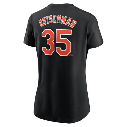 Adley Rutschman Baltimore Orioles Women's Cooperstown Collection Fuse Name & Number T-Shirt - Black | Nike