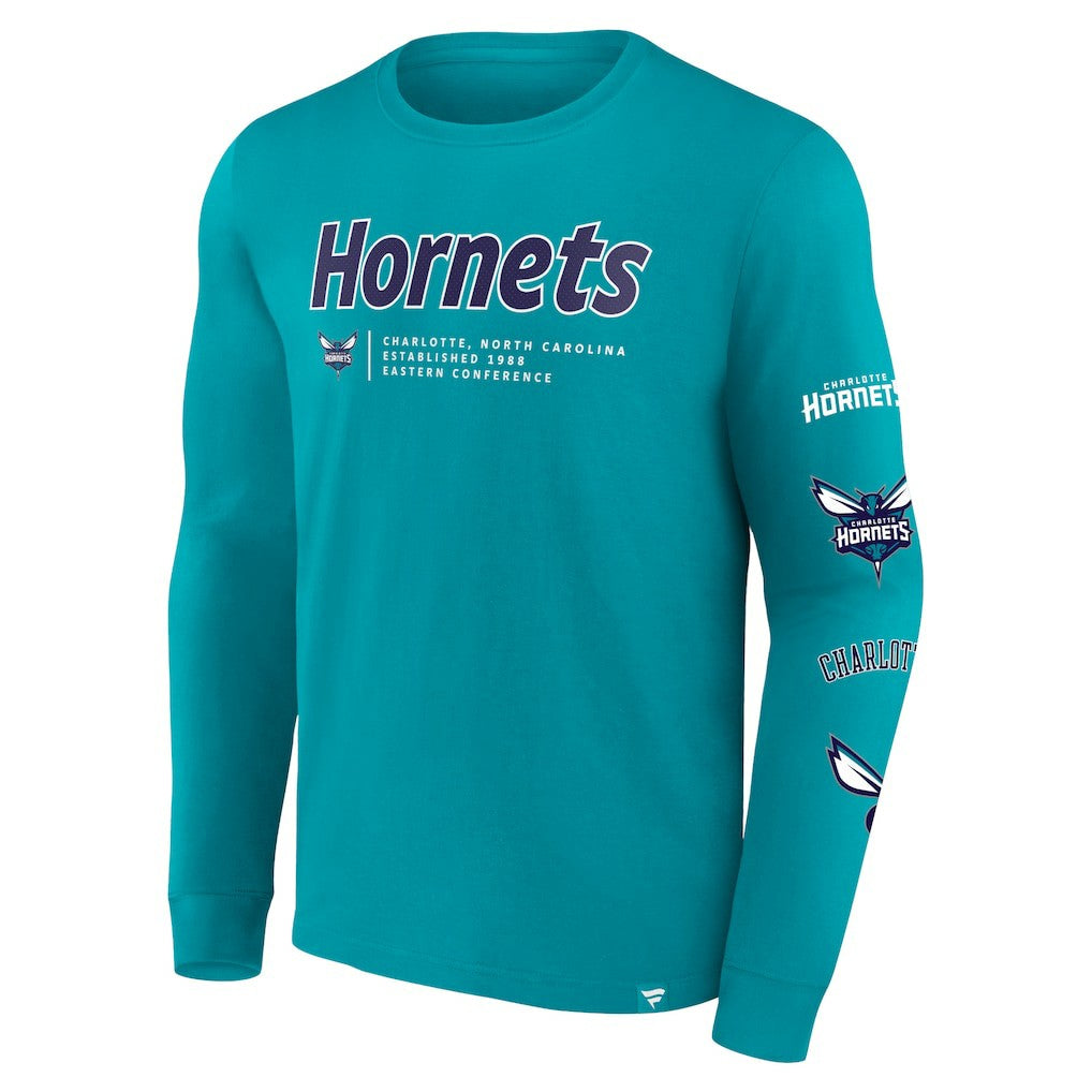 Charlotte Hornets Baseline Long Sleeve T-Shirt - Teal | Fanatics discount