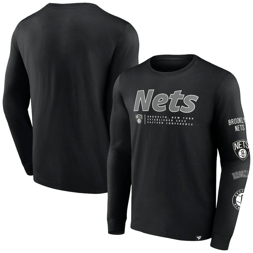 Brooklyn Nets Baseline Long Sleeve T-Shirt - Black | Fanatics discount