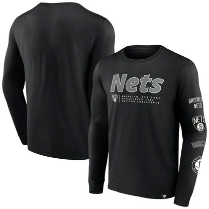 Brooklyn Nets Baseline Long Sleeve T-Shirt - Black | Fanatics discount