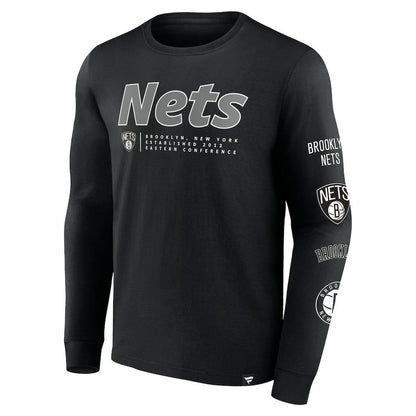 Brooklyn Nets Baseline Long Sleeve T-Shirt - Black | Fanatics discount