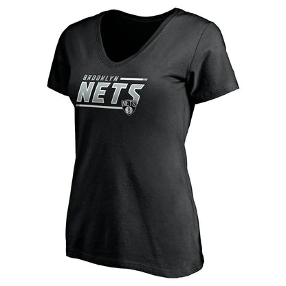Brooklyn Nets Women's Mascot In Bounds V-Neck T-Shirt - Black cheap