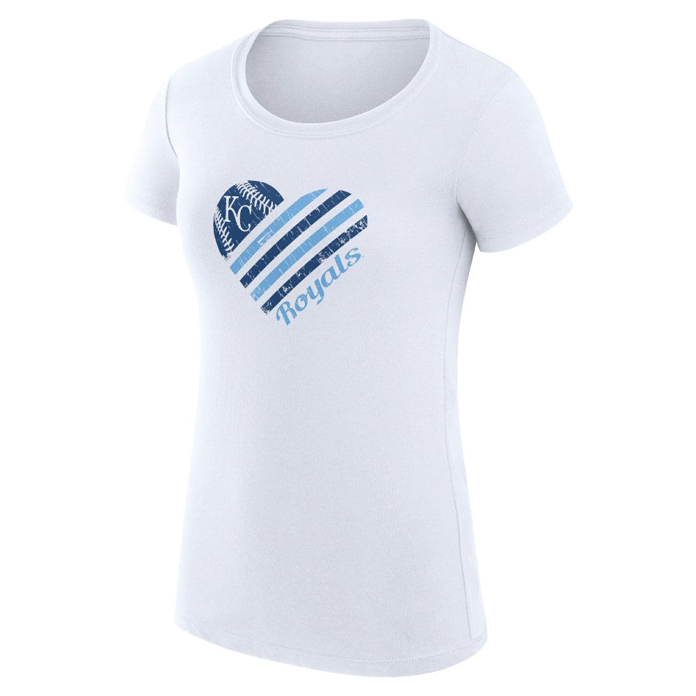 Kansas City Royals G-III 4Her by Carl Banks Women's Super-Slim Fit Lightweight Heart Graphic T-Shirt - White