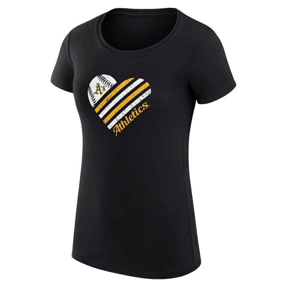 Athletics G-III 4Her by Carl Banks Women's Super-Slim Fit Lightweight Heart Graphic T-Shirt - Black