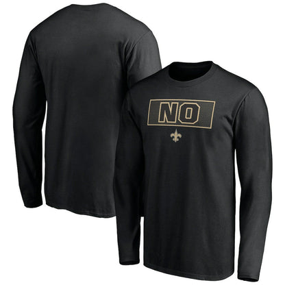 New Orleans Saints Squad Throwbacks Long Sleeve T-Shirt - Black sale