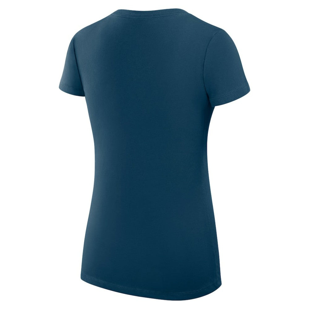 Cleveland Guardians G-III 4Her by Carl Banks Women's Super-Slim Fit Lightweight Heart V-Neck T-Shirt - Navy