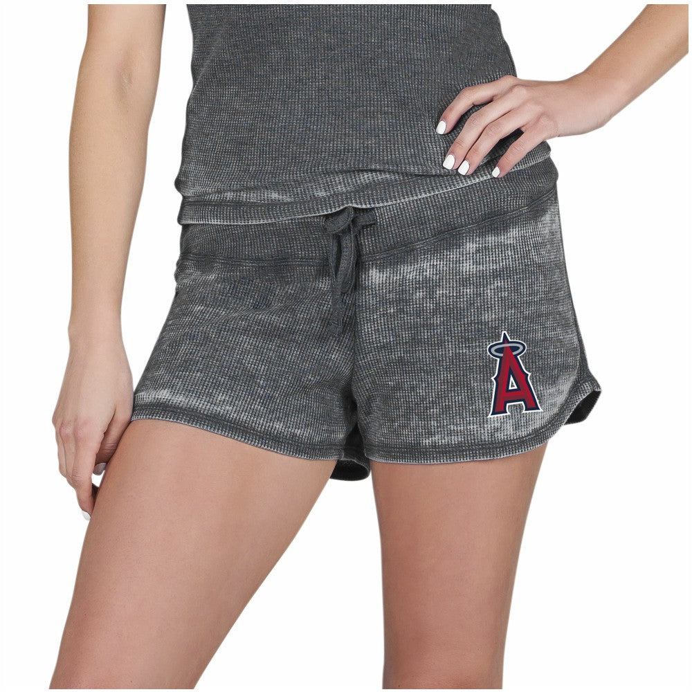 Los Angeles Angels Concepts Sport Women's Resurgence Waffle Knit Shorts - Charcoal