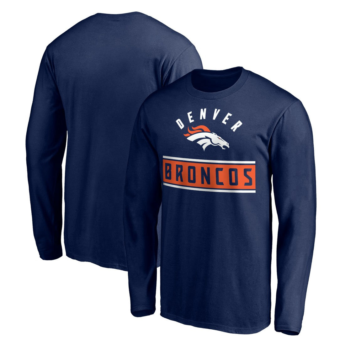Denver Broncos Team Arch Knockout Long Sleeve T-Shirt - Navy cheap