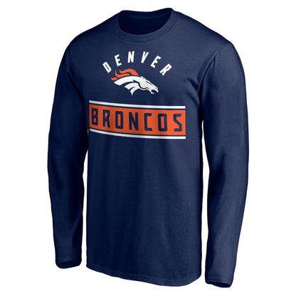 Denver Broncos Team Arch Knockout Long Sleeve T-Shirt - Navy cheap