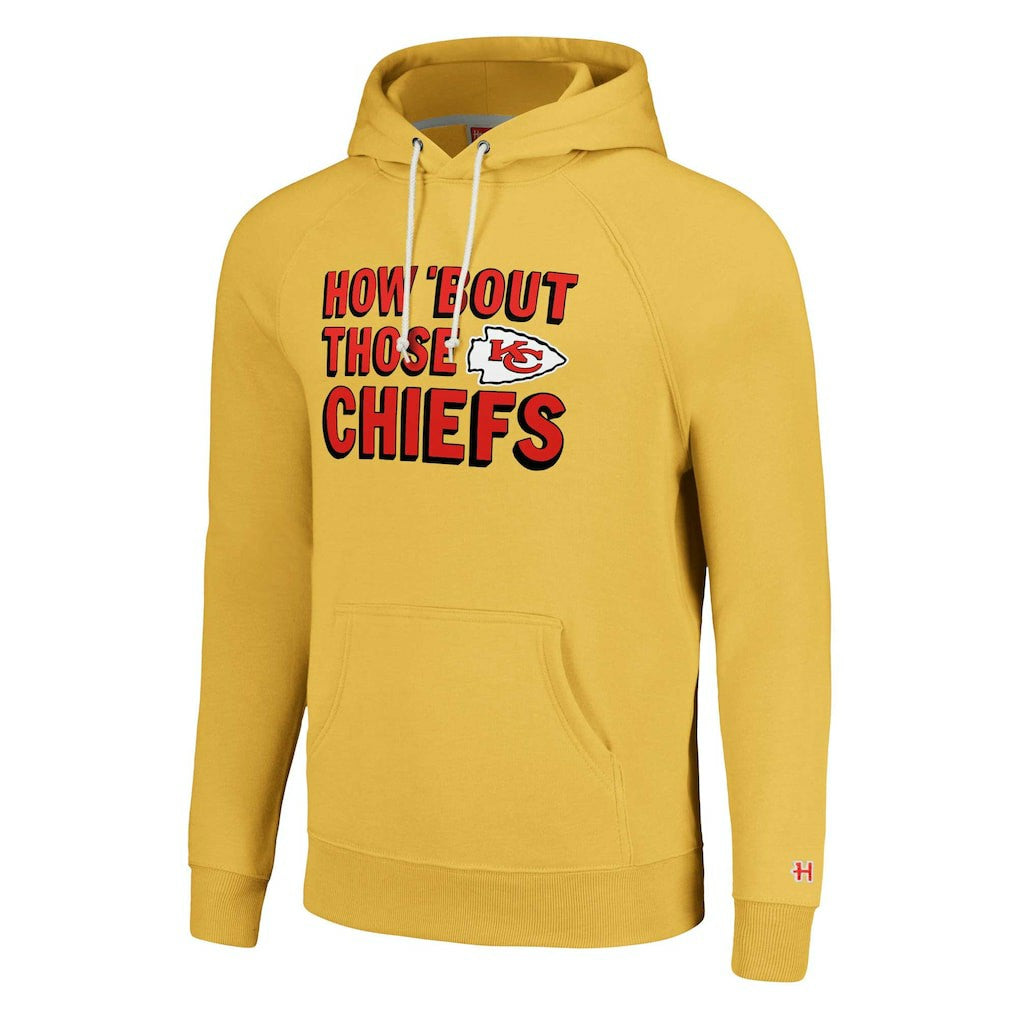 Kansas City Chiefs Homage Unisex Hyperlocal Raglan Pullover Hoodie - Gold discount