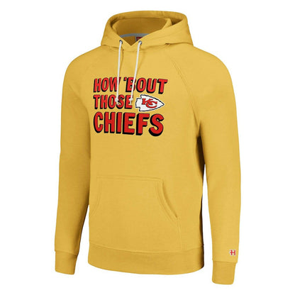 Kansas City Chiefs Homage Unisex Hyperlocal Raglan Pullover Hoodie - Gold discount
